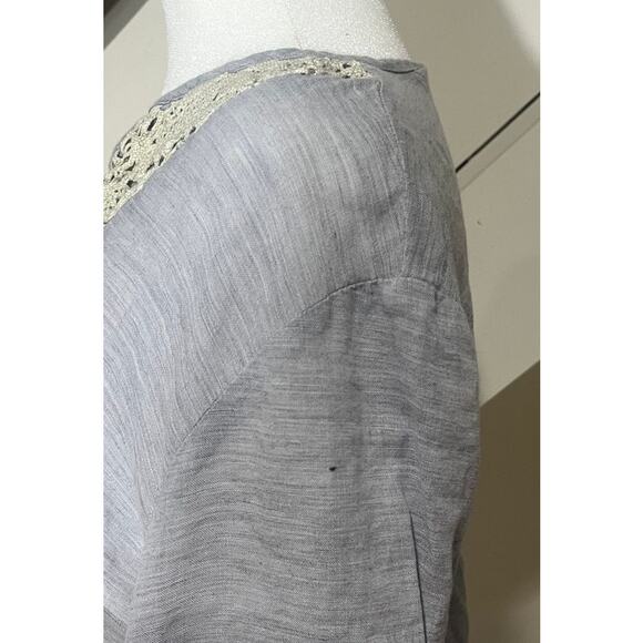 NOVICA 100% Cotton Embroidered Gray Blue Tunic Blouse Size XL - Picture 6 of 9